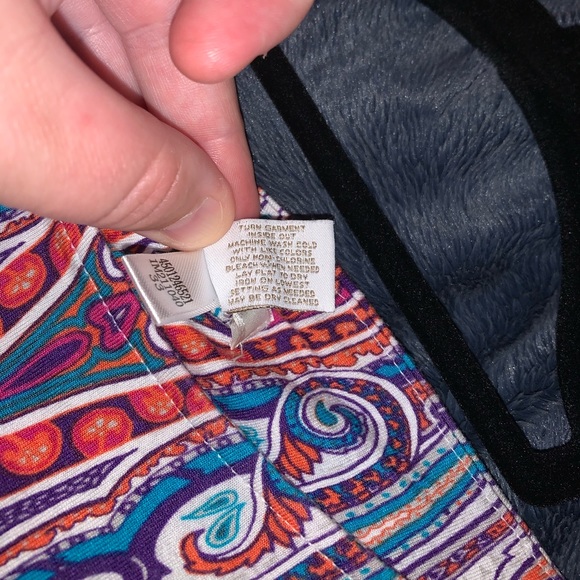 Chico’s 0 Boho, Paisley, Side Tie, Jersey Top - Picture 13 of 16